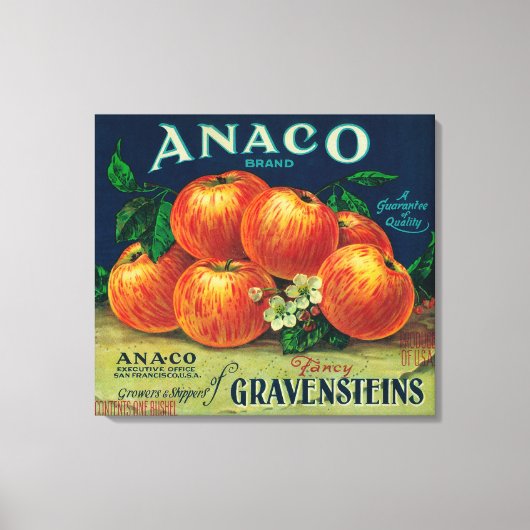 Anaco Apple Crate Label Leinwanddruck (Vorderseite)
