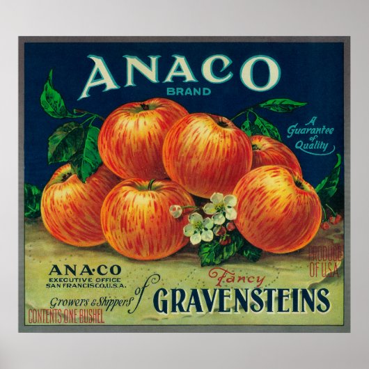 Anaco Apple Crate Label Poster (Vorne)