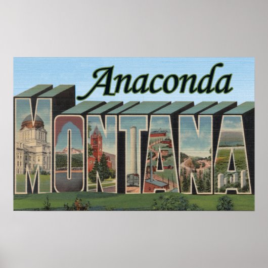 Anaconda, Montana - Große Briefmarkenszenen Poster (Vorne)