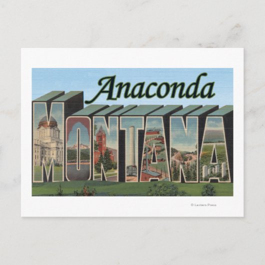 Anaconda, Montana - Große Briefmarkenszenen Postkarte (Vorderseite)