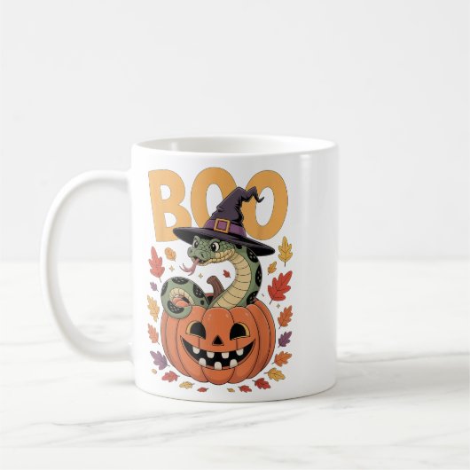 Anaconda Schlangen Kostüm auf Kürbiskahn Halloween Kaffeetasse (Links)