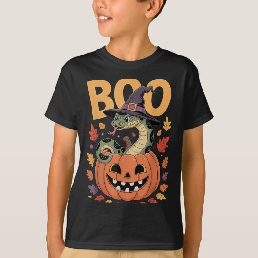 Anaconda Schlangen Kostüm auf Kürbiskahn Halloween T-Shirt (Vorderseite)