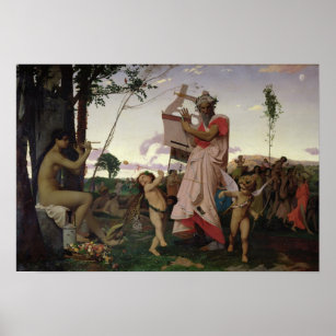 Anacreon, Bacchus und Aphrodite, 1848 Poster