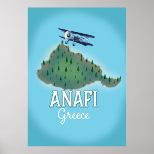 Anafi Island Greece travel poster. Poster