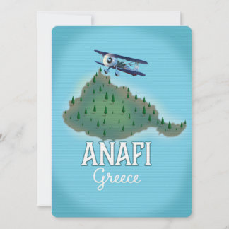 Anafi Island Griechenland Reiseplakat.