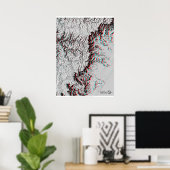 Anaglyph Map - Geopark verwendet 3D-Brillen Poster (Heimbüro)