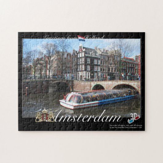 Anaglyph-Puzzle Amsterdams Holland 3D Puzzle (Horizontal)