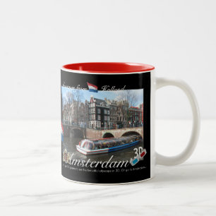 Anaglyph-Tasse Amsterdams Holland 3D Zweifarbige Tasse