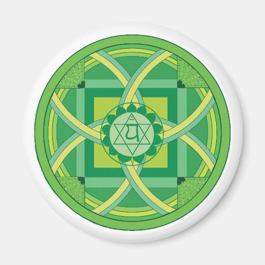 Anahata chakra Mandala Magnet (Vorne)