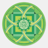 Anahata chakra Mandala Runder Aufkleber (Vorderseite)