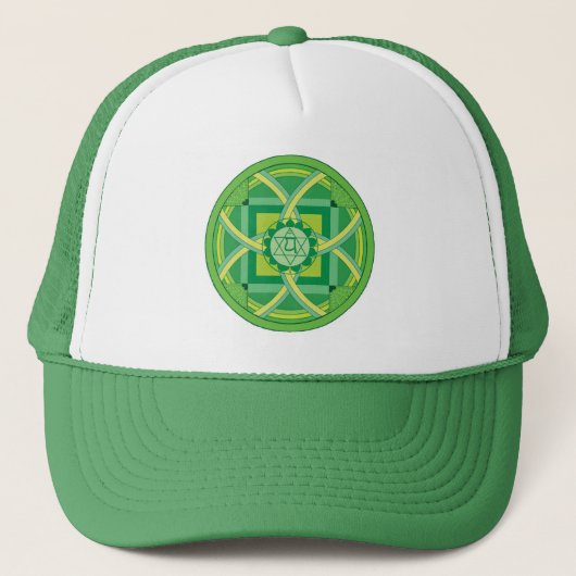 Anahata chakra Mandala Truckerkappe (Vorderseite)