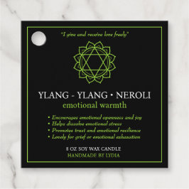 Anahata Heart Chakra Candle Label