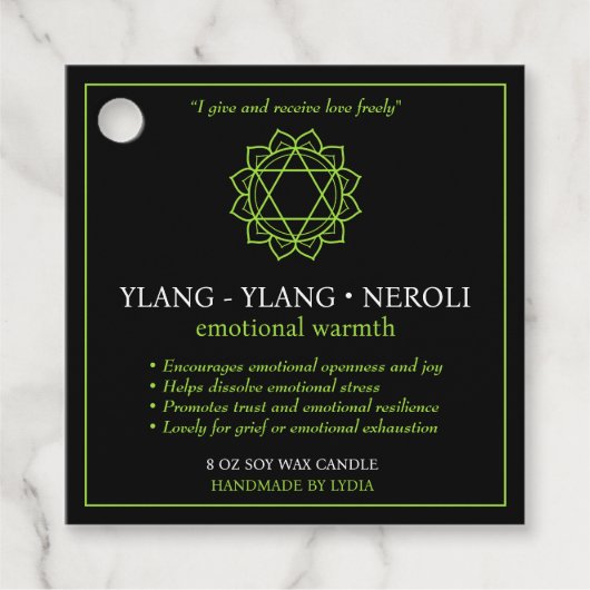 Anahata Heart Chakra Candle Label (Vorderseite)