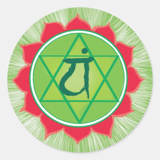 Anahata Heart Chakra Classic Round Sticker, Matte Runder Aufkleber (Vorderseite)