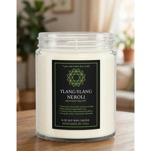 Anahata Herz-Chakra Kerzenlabel Lebensmitteletikett