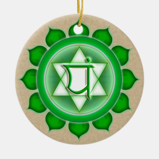 Anahata oder Herz des 4. Chakra Keramikornament (Vorne)