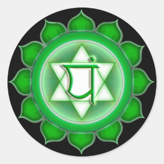 Anahata oder Herz des 4. Chakra Runder Aufkleber
