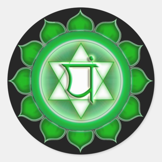 Anahata oder Herz des 4. Chakra Runder Aufkleber (Vorderseite)
