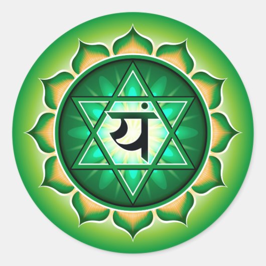 Anahata oder Herzchakra Runder Aufkleber (Vorderseite)