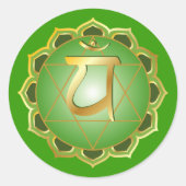 Anahata oder Herzchakra Runder Aufkleber (Vorderseite)