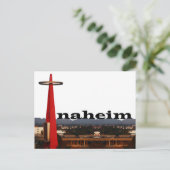 Anaheim CA Skyline mit Anaheim im Himmel Postkarte (Stehend Vorderseite)