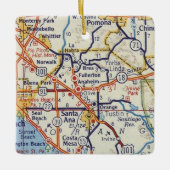 Anaheim CA Vintag Map Keramikornament (Vorderseite)