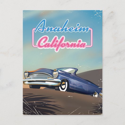 Anaheim California Reiseplakat Postkarte (Vorderseite)