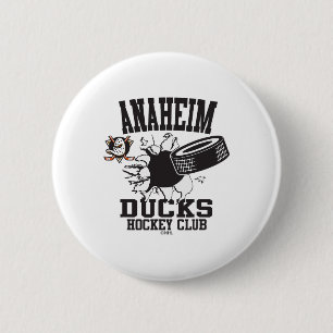 Anaheim Ducks Hockey Puck platzt Orange Offiziell Button