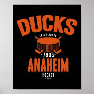 Anaheim Ducks Hockey Puck Schwarz Offiziell Lizenz Poster
