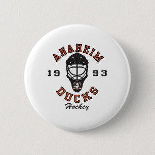 Anaheim Ducks Hockeymaske Grau Offiziell Lizenzier Button