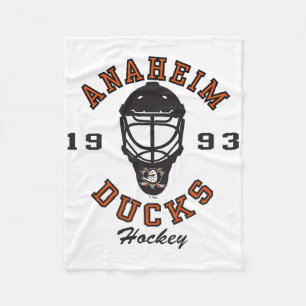 Anaheim Ducks Hockeymaske Weiß Offiziell Lizenzier Fleecedecke