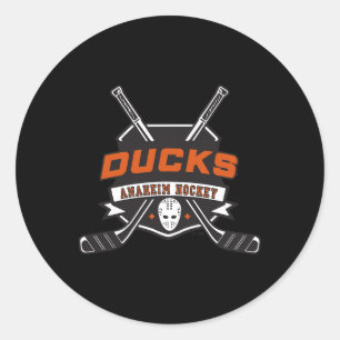 Anaheim Ducks Hockeyschläger Weiß Offiziell Lizenz Runder Aufkleber