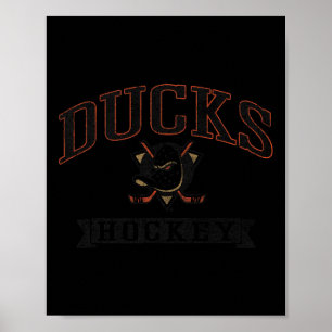 Anaheim Ducks Vintage-Hockey Weiß Nhl Offiziell Poster