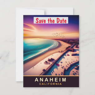 Anaheim Kalifornien Strand Sonnenuntergang Hochzei Save The Date