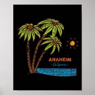 Anaheim, Kalifornien Surfen Vintage Retro Strand H Poster