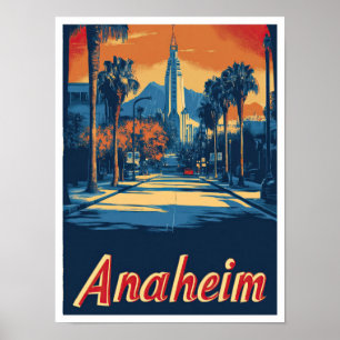 Anaheim Kalifornien USA Vintage-Reiseillustration Poster