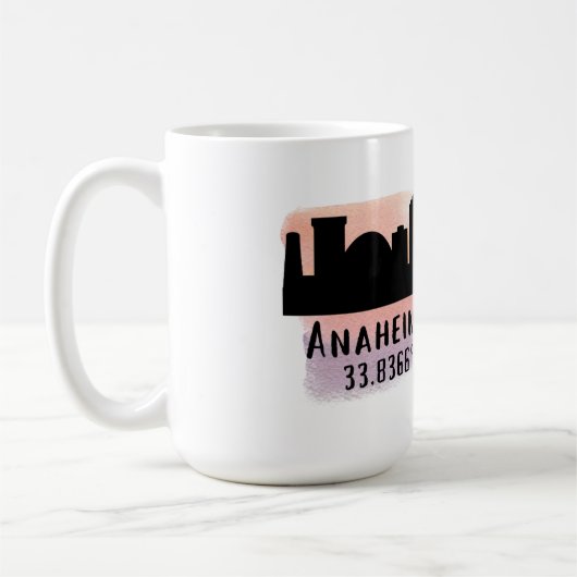 Anaheim Skyline Latitude und Länge Kaffeetasse (Links)