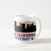Anaheim Skyline Latitude und Länge Kaffeetasse (VorderseiteRechts)