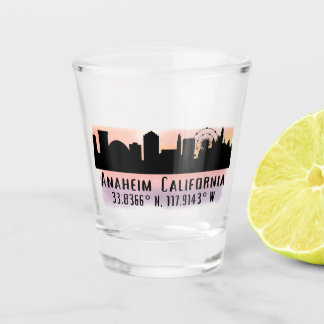 Anaheim Skyline Latitude und Länge Schnapsglas