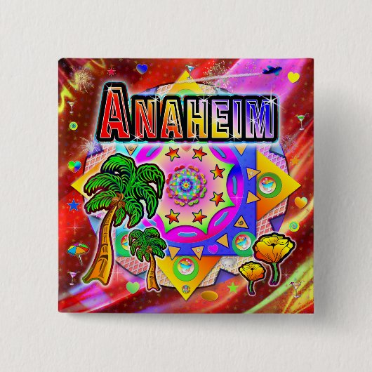 Anaheim Tropical Friends Button (Vorderseite)