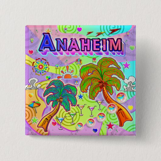 Anaheim-Urlaubsziel-Schaltfläche Button (Vorderseite)