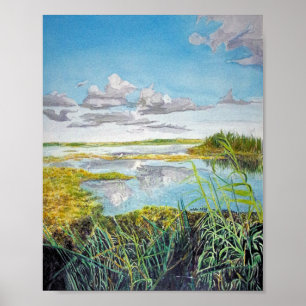 Anahuac, Texas Aquarellbild Poster