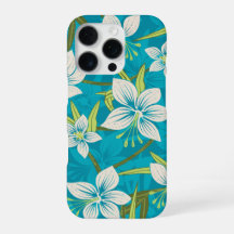 Anaina Hou Hawaiian Tropical Floral Türkblau