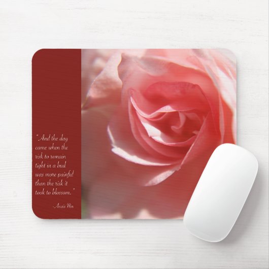 Anais Nin Quote Mousepad in Pink (Mit Mouse)