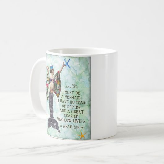 Anais Nin Zitat muss ich eine Meerjungfrau-Tasse Kaffeetasse (Vorderseite Links)