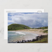 Anakena Beach, Osterinsel, Chile Postkarte (Vorne/Hinten)