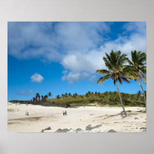 Anakena, Rapa Nui, Osterinsel, Chile Poster