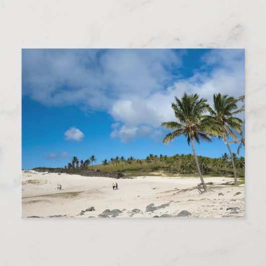 Anakena, Rapa Nui, Osterinsel, Chile Postkarte (Vorderseite)