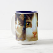 Anakin zwei mit Beinen versehene Katze, niedliche Zweifarbige Tasse (Vorderseite Links)