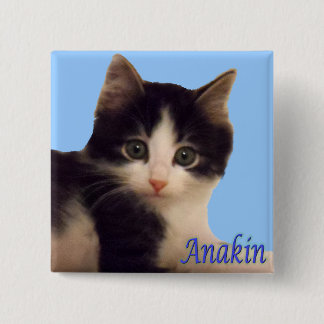 Anakin zwei mit Beinen versehenes Katzen-Logo, Button